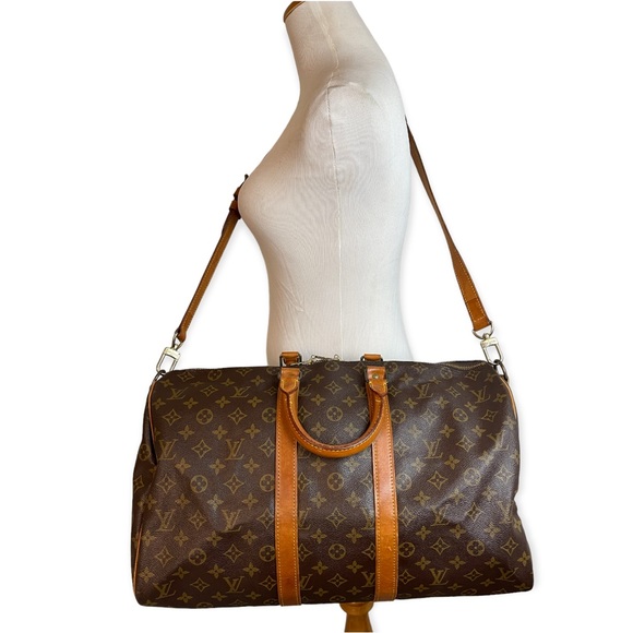 AUTHENTIC LOUIS VUITTON MONOGRAM KEEPALL 45 BANDOULIERE DUFFLE BAG - Picture 2 of 16